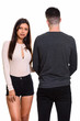 © Ranta Images - Studio shot of young couple with back view man