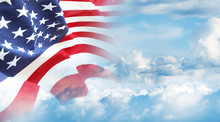 American Flag In Sky