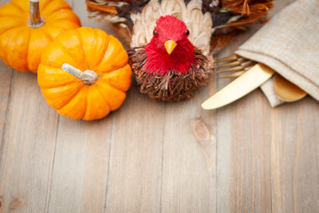 Wall Mural - autumn thanksgiving colorful setting background