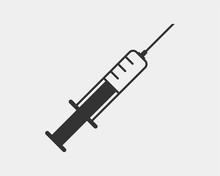 Medical Icons Vector. Syringe Icon Medicine Drug.