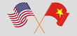 © valyalkin - Crossed and waving flags of Vietnam and the USA