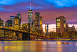 Fototapeta Mosty linowy / wiszący - Sunset at Brooklyn Bridge