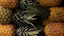 Group Of Pineapples Organized Against Each Other