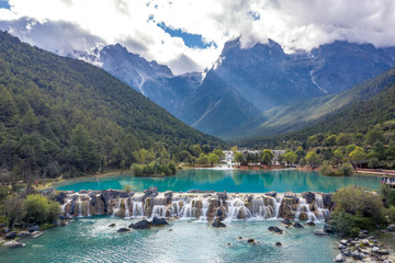 Wall Mural - lue Moon Valley in Jade Dragon Snow Mountain, Lijiang, Yunnan China