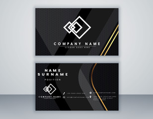 Business card template. modern design with black color and grey color. minimal Eps 10