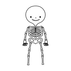 Sticker - happy halloween celebration skeleton cartoon character line style