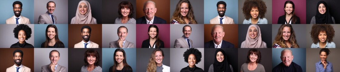 group of 9 beautiful people in front of a background