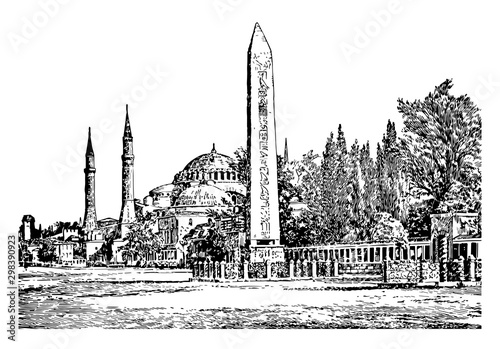Cuadros en Lienzo Constantinople, the capital city of the Roman, vintage engraving