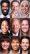 © Djomas - Group of 9 beautiful people in front of a background