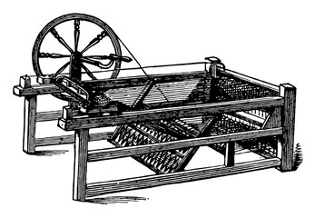 Poster - The Spinning Jenny, vintage illustration.