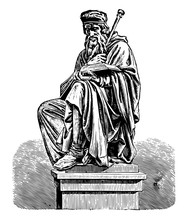 Sculpture Of John Wycliffe, Vintage Illustration
