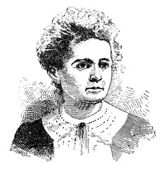 Wall Mural - Marie Curie vintage illustration.