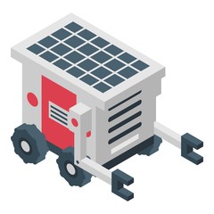 Poster - Solar panel farm robot icon. Isometric of solar panel farm robot vector icon for web design isolated on white background