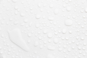 Fototapete - Raindrops on a grayish white background. Rainy season concept.