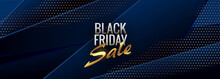 Abstract Blue Black Friday Stylish Banner Design