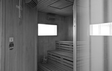 Finnische Trockensauna Sauna Auf Luxus Kreuzfahrtschiff Silversea Silver Spirit Silver Muse Silver Moon In Schwarz Weiß Black White BW