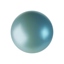 Blue Sphere Of Ball Realistic Isolated On White Background. Decoration Element For Design. Vector Illustration