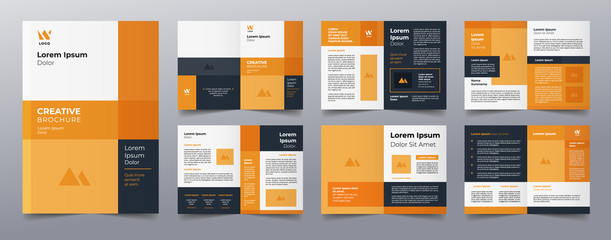 Wall Mural - orange business brochure pages template