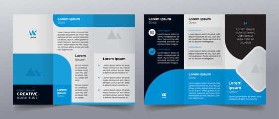  blue trifold business brochure template