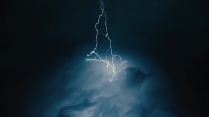 heavy clouds bringing thunder, lightnings and storm. thunderstorm flashes with multiple bolts of lig