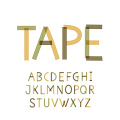 Aufkleber - Linear geometric uppercase font made of brown tapes.