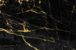 Leinwandbild Motiv Black and gold marble texture design for cover book or brochure, poster, wallpaper background or realistic business and design artwork.