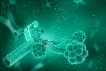 Wall Mural - synapse and neuron cells sending electrical chemical signals. 3d rendering