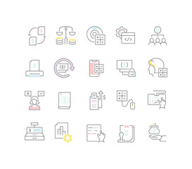 Wall Mural - Collection Linear Icons of Accounting