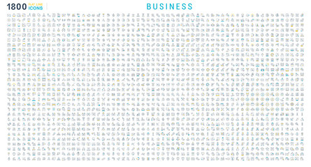 Wall Mural - Collection Linear Icons of Business