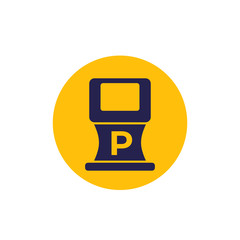 Canvas Print - parking ticket machine icon, vector