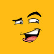 Funny avatar, cunning emoji flat vector illustration