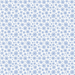 Canvas Print - Christmas seamless doodle pattern with snowflakes