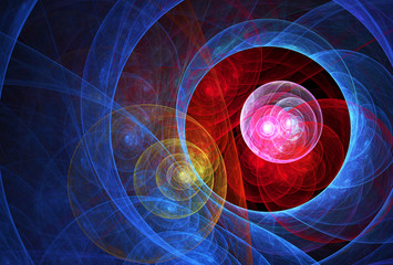 Wall Mural - Abstract color dynamic background with lighting effect. Fractal ball. Fractal art