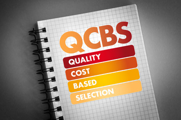 Poster - qcbs - quality and cost based selection acronym, business concept background