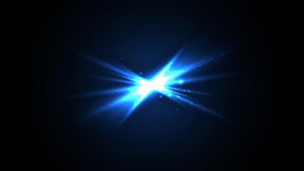 Wall Mural - blue holiday neon star