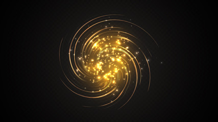 Wall Mural - many golden vortex rays from one point