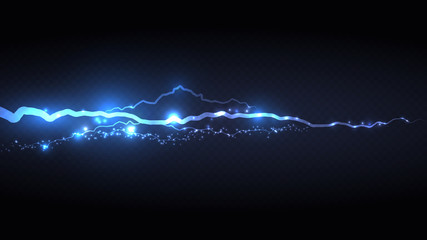 Wall Mural - powerful lightning storm bolt
