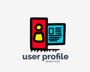 Wall Mural - Hand drawn user profile icon