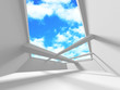 © VERSUSstudio - Futuristic White Architecture Design on Cloudy Sky Background