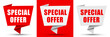 Sale of special offers. Bubble speech ad with a red label for an advertising campaign - stock vector