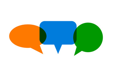 Poster - Set of three colored speech bubble, chat sign - stock vector