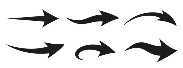 Poster - Set arrow icons. Different black arrows sign – stock vector