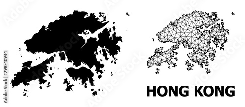Solid and Carcass Map of Hong Kong Wallpaper Mural