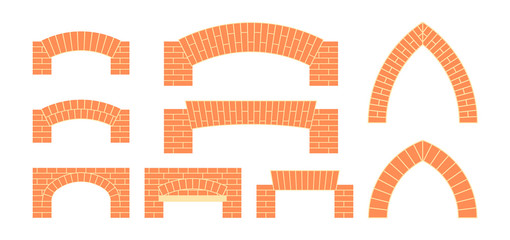 Vector brick icons in simple flat style