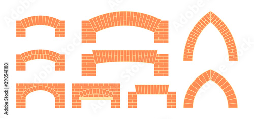 Cuadros en Lienzo Vector brick icons in simple flat style