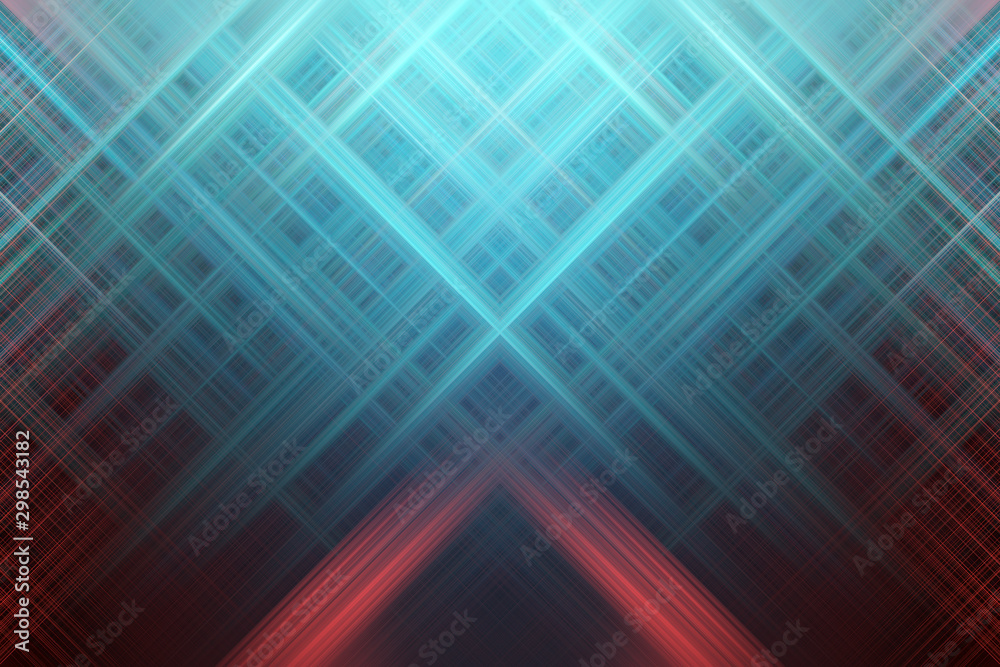Symmetrical light rays crossing each other under 45 degree angle ...