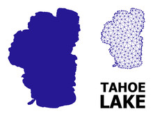 Solid And Wire Frame Map Of Tahoe Lake