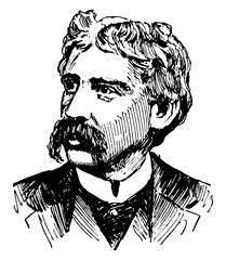 Sticker - Bret Harte, vintage illustration