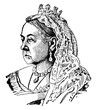 Queen Victoria of England vintage illustration.