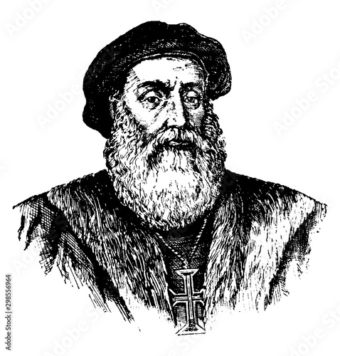 Fotografía Vasco Da Gama, vintage illustration